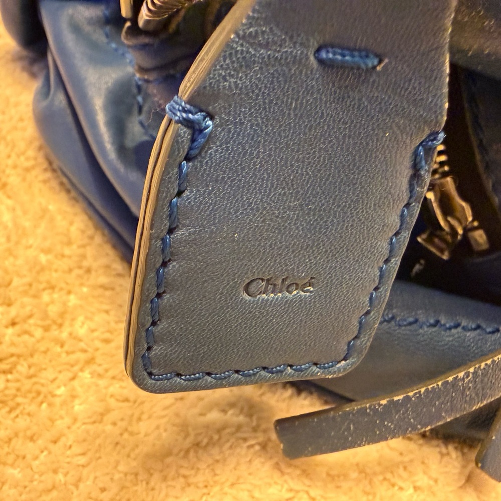 Vintage Chloe Betty Blue Leather Shoulder Bag - Picture 9 of 16